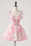 Lovely Flower Blushing Pink Party Dress, A-Line Spaghetti Strap Removable Skirt Prom Dress HZ0429