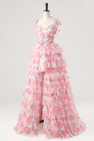 Lovely Flower Blushing Pink Party Dress, A-Line Spaghetti Strap Removable Skirt Prom Dress HZ0429