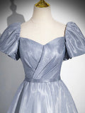 Beautiful Gradient-Color Glitter Sequins Prom Dresses, A-Line Princess Off-The-Shoulder Sleeveless Gray Blue Formal Dresses HZ0429
