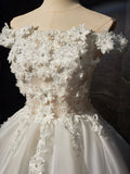 White Flowers Lace Short Prom Dress, Lovely A-Line Evening Party Dress HZ0429