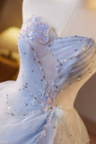 Sparkling Tulle Short Prom Dress, Beautiful A-Line Strapless Evening Party Dress HZ0429