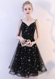Black Tulle Short Prom Dresses, A-Line Homecoming Dresses HZ0429