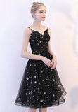 Black Tulle Short Prom Dresses, A-Line Homecoming Dresses HZ0429