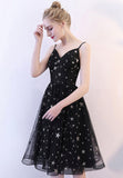 Black Tulle Short Prom Dresses, A-Line Homecoming Dresses HZ0429