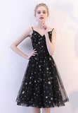 Black Tulle Short Prom Dresses, A-Line Homecoming Dresses HZ0429