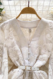 Lovely A-Line Long Sleeve Blue/Apricot Dresses Fashion Dresses HZ0429