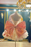 Beautiful Rose Tulle Short Prom Dress, A-Line Sweetheart Neck Party Dress with Bow HZ0429