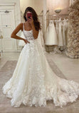 White Tulle Lace Long Prom Dresses, A-Line Formal Dresses HZ0429