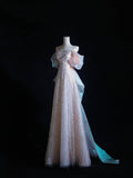 Beautiful Sequins Strapless Pearls Prom Dress, Pink A-Line Party Dress HZ0429