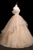 Beautiful Tulle Long Prom Dress, A-line Off the Shoulder Evening Party Dress HZ0429