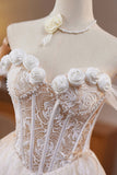 Ivory Lace Flower Pearl Birthday Short Party Dress, Lovely A-Line Prom Dress HZ0429