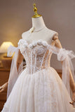 Ivory Lace Flower Pearl Birthday Short Party Dress, Lovely A-Line Prom Dress HZ0429