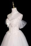 Beautiful Ivory Tulle Lace Floor Length Prom Dress, A-Line Sweetheart Neck Formal Dress HZ0429