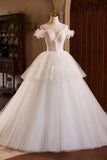 A-Line Spaghetti Strap Lace Beaded Party Dress, Light Champagne Floor Length Formal Evening Dress HZ0429