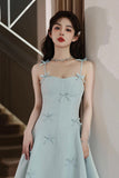 Lovely Light Blue Spaghetti Strap Short Prom Dress, A-Line Evening Party Dress HZ0429